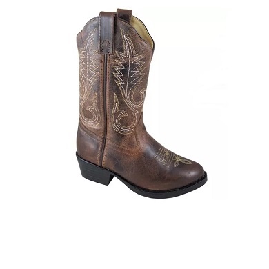 Smoky Mountain Childrens Fusion 2 Square Toe Brown/Vintage Black Western Cowboy Boot 