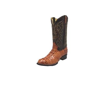 Cowtown Men's Cognac R Toe Alligator Print Western Boots - STYLE# R6094