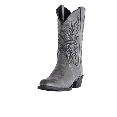 Laredo Men's Harding Grey Waxy Leather Cowboy Boots - Medium Toe - STYLE# 68457