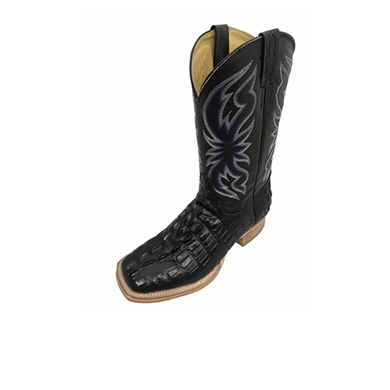 COWTOWN BLACK EXOTIC LEATHER CAIMAN GATOR PRINT - style# Q6096